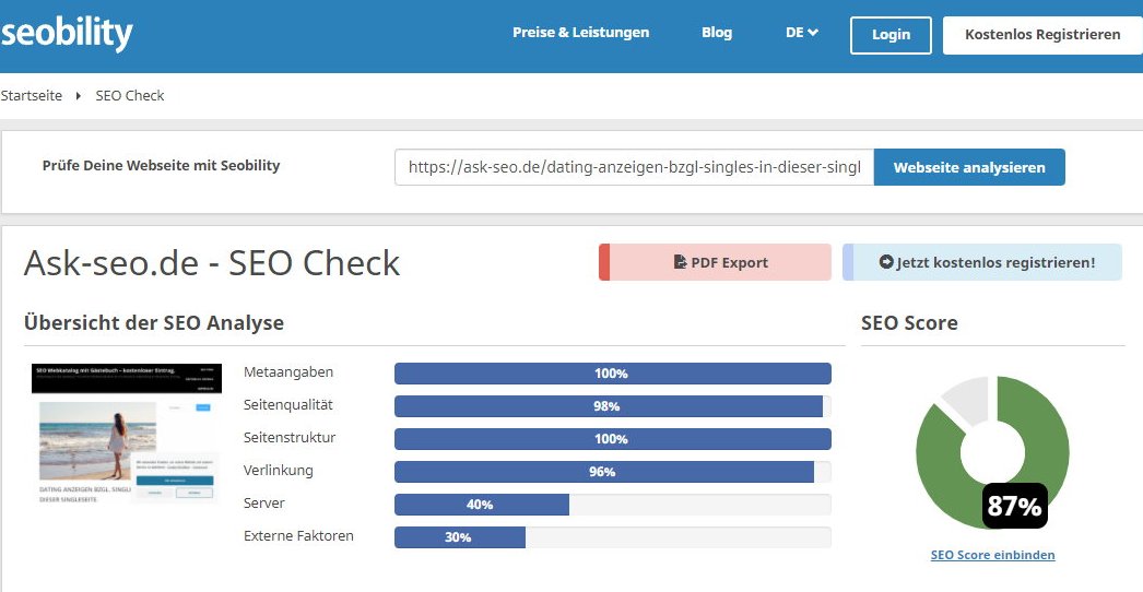 SEOCHECK Dating Anzeigen